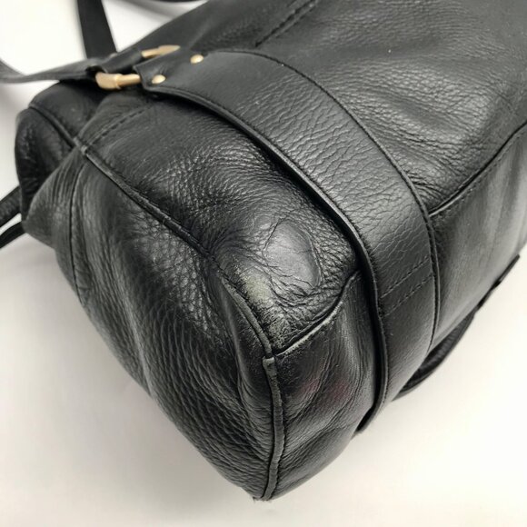 Michael Kors Black Leather Gold Accent Shoulder Bag - Picture 9 of 10